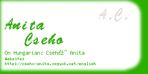 anita cseho business card